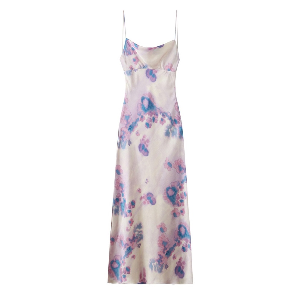 Zara Satin Effect Open Back Long Dress - NEVER WORN